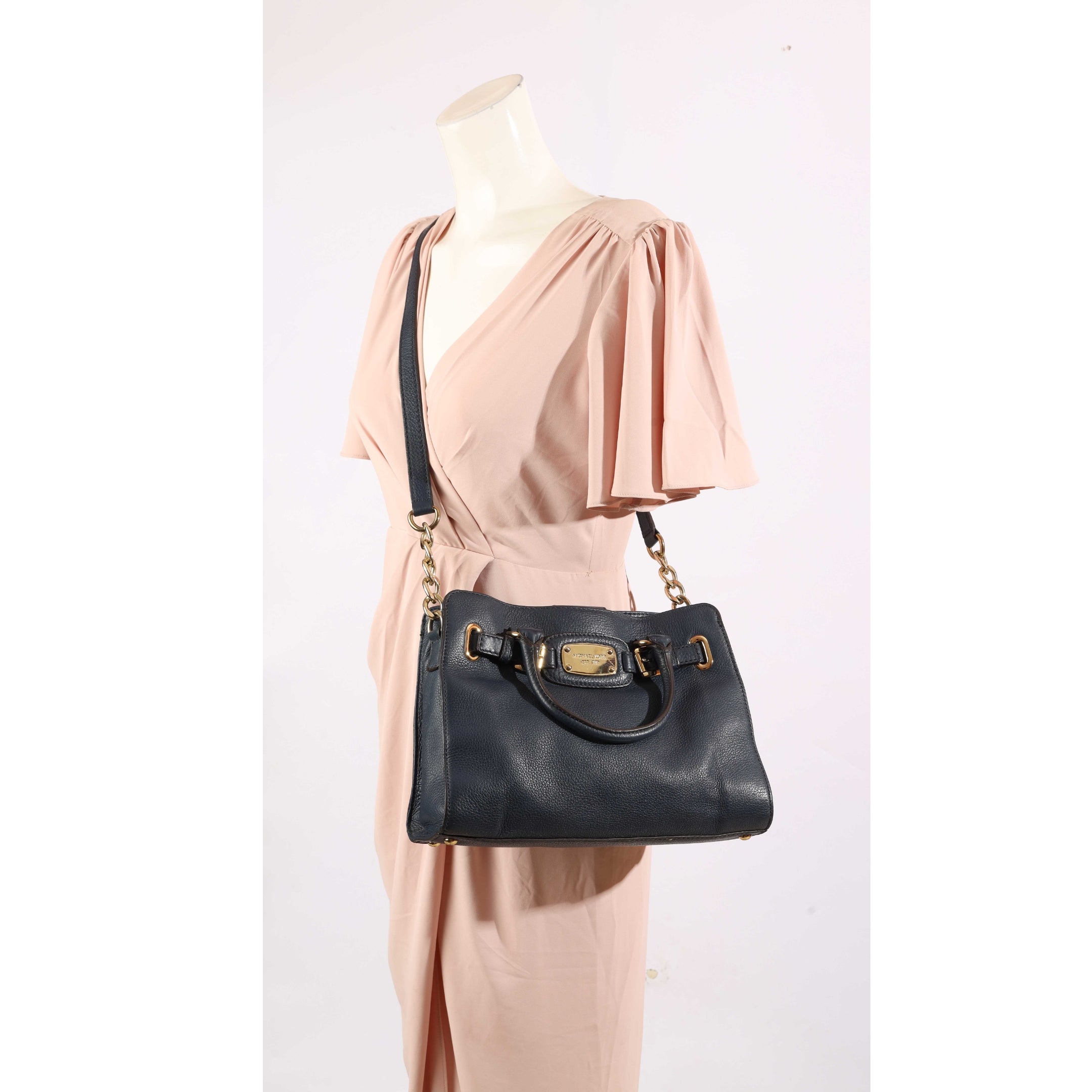 Michael Kors Navy Hamilton Satchel