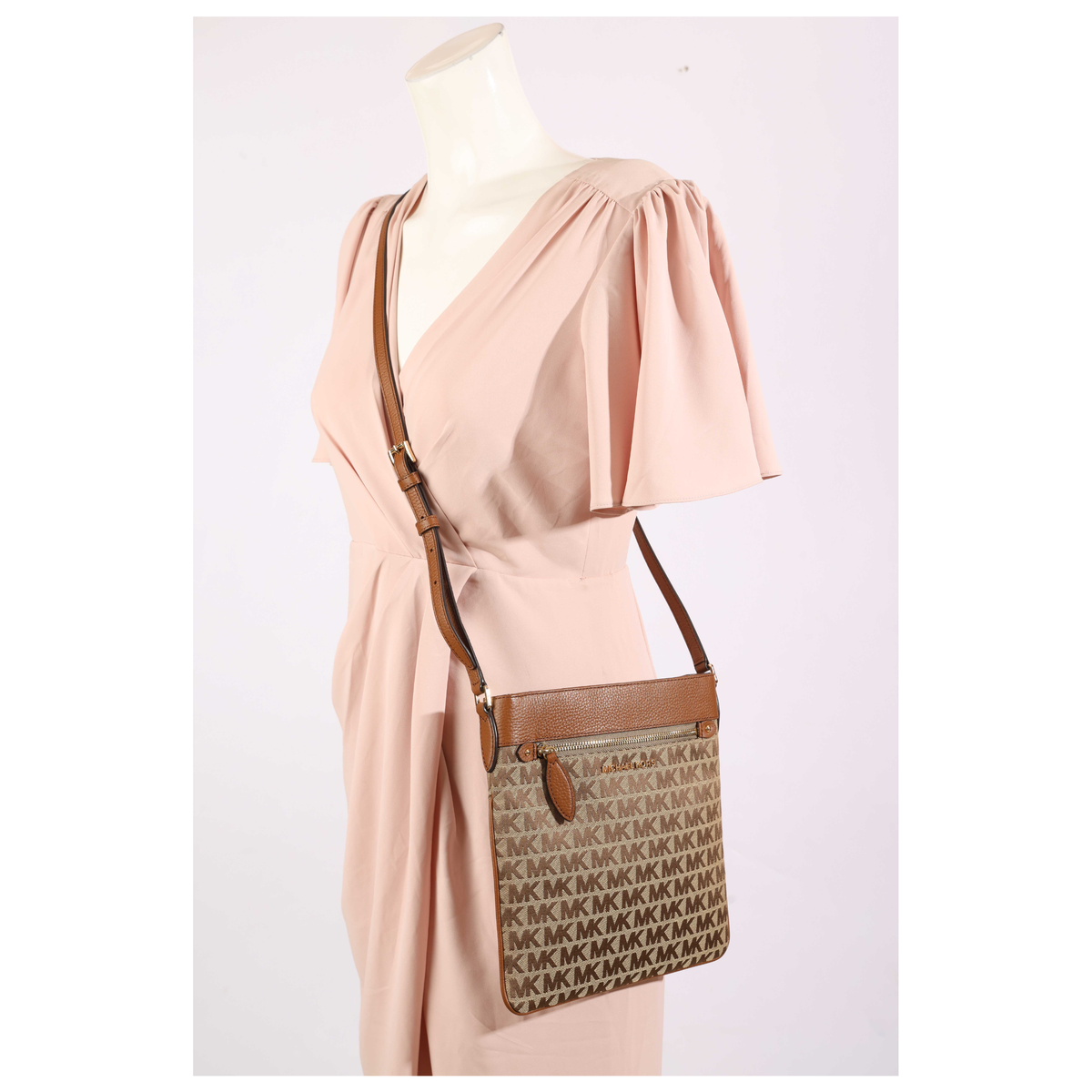 Michael Kors Connie Bag Tan Brown Crossbody Bag