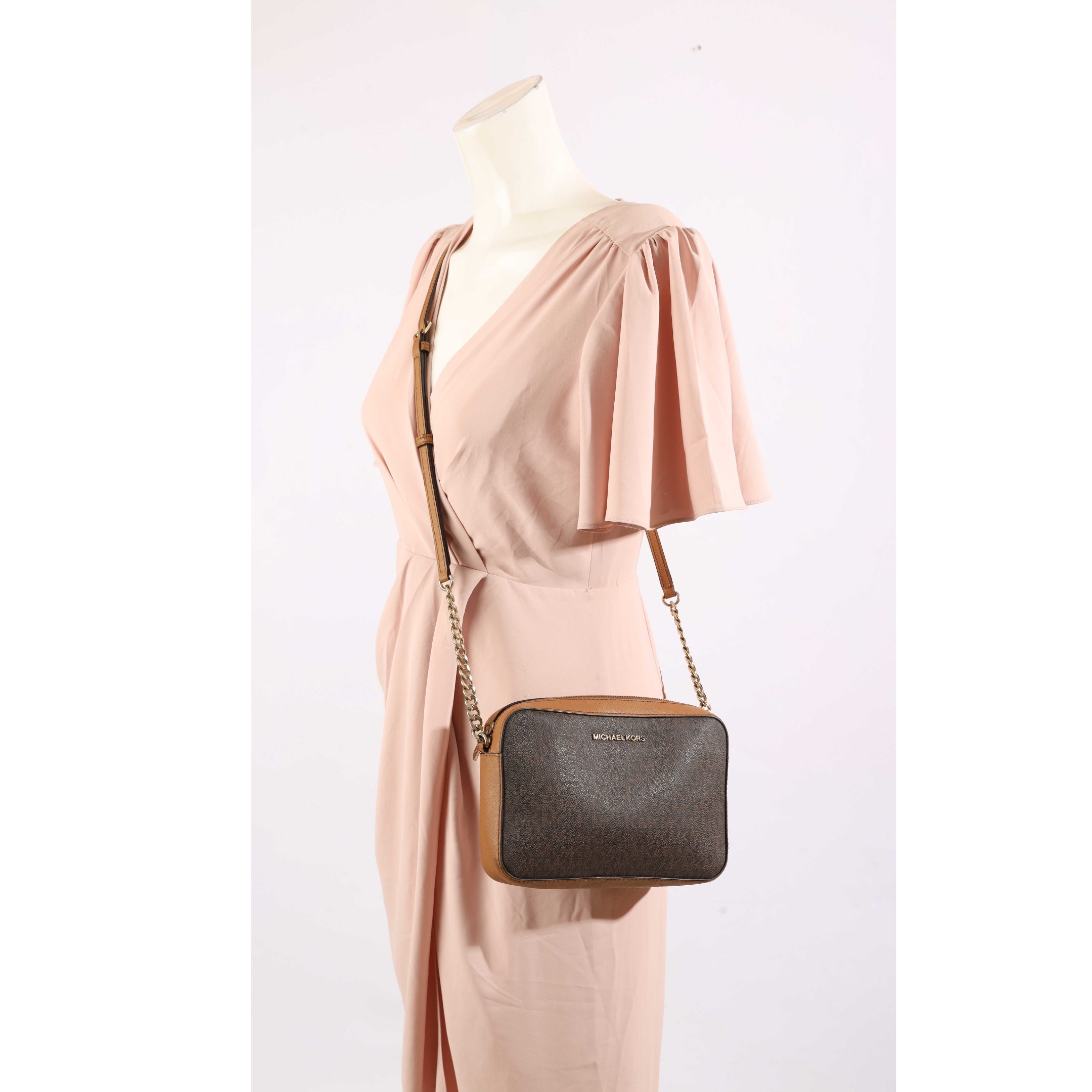 Michael Kors Jet Set Brown Logo Crossbody Bag