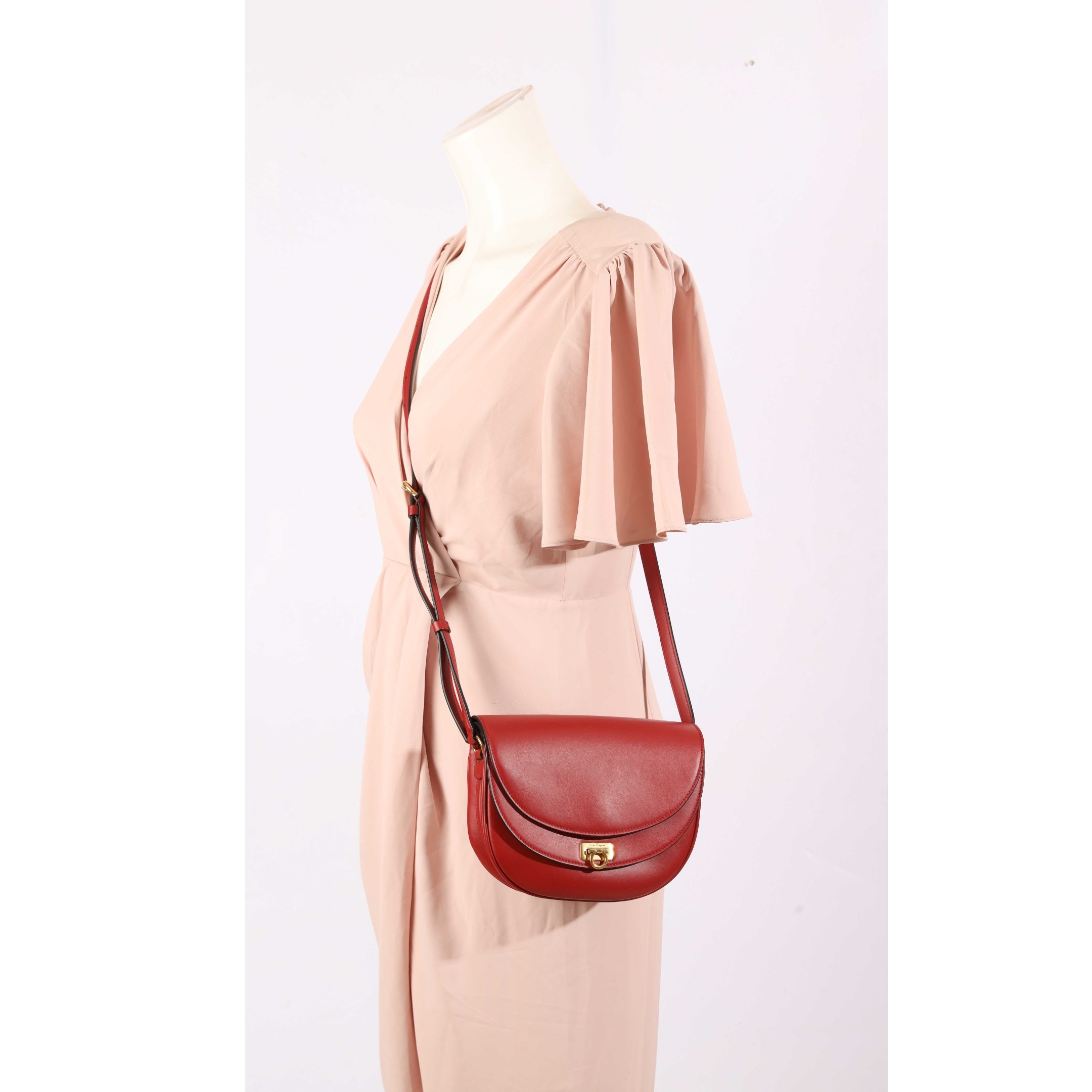 Salvatore Ferragamo Red Gancini Crossbody Bag