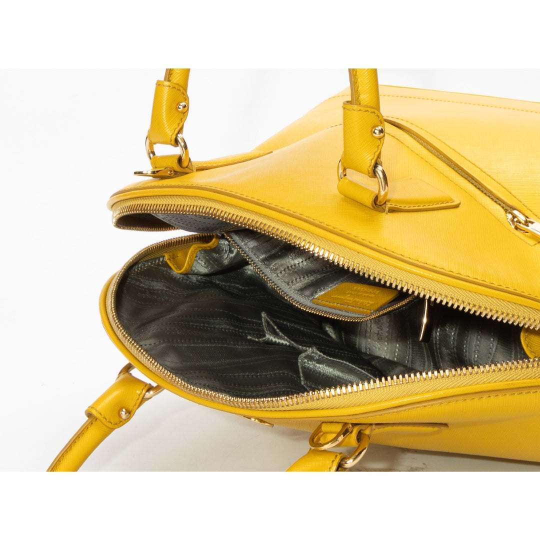 Salvatore Ferragamo Yellow Darina Convertible Satchel