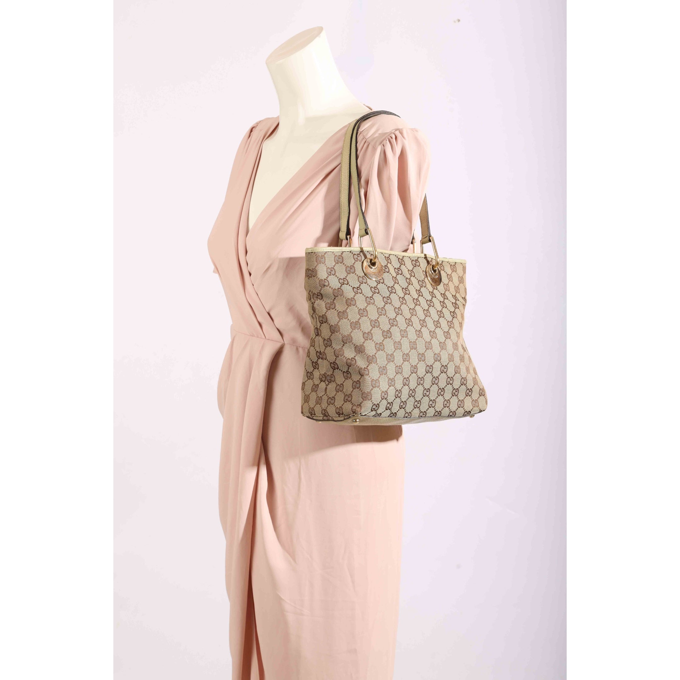 Gucci Beige GG Canvas Eclipse Large Shoulder Bag