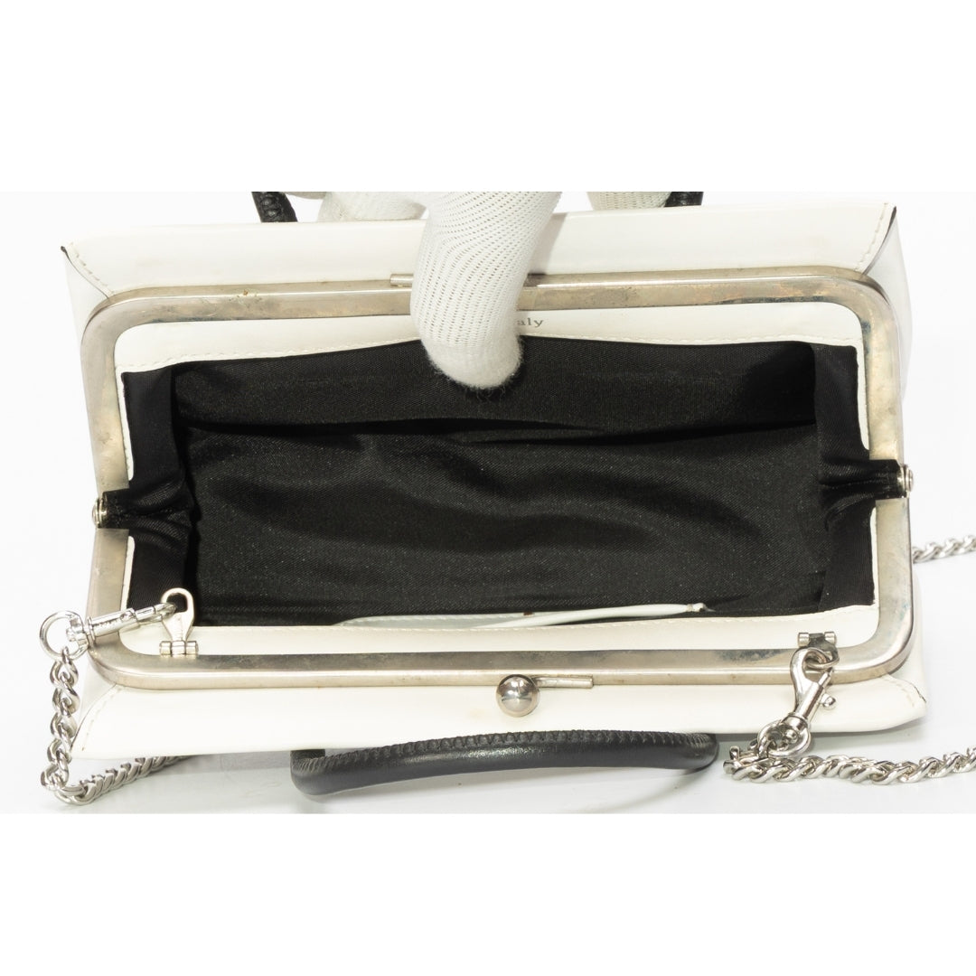 Moschino White Leather Shoulder Bag