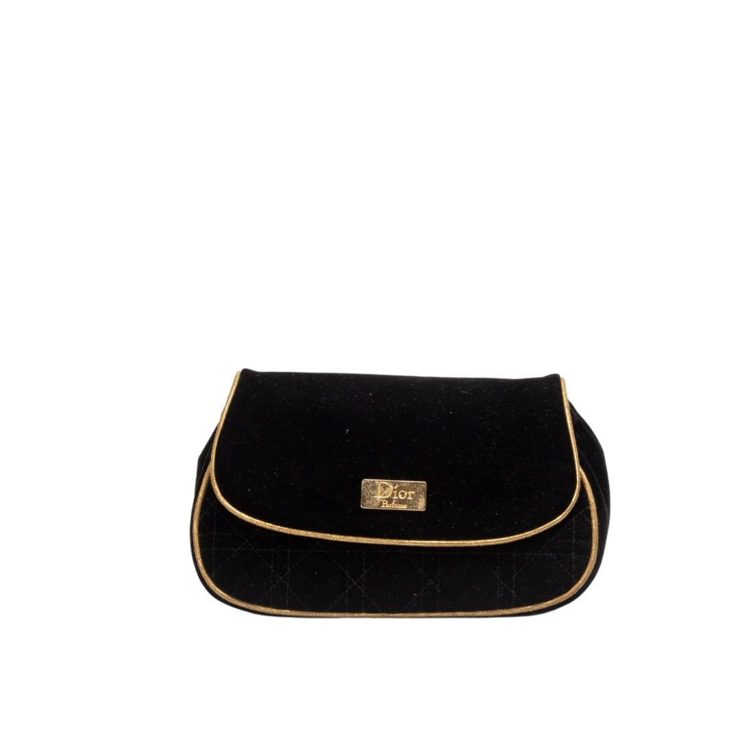 Dior Black Velvet Pouch