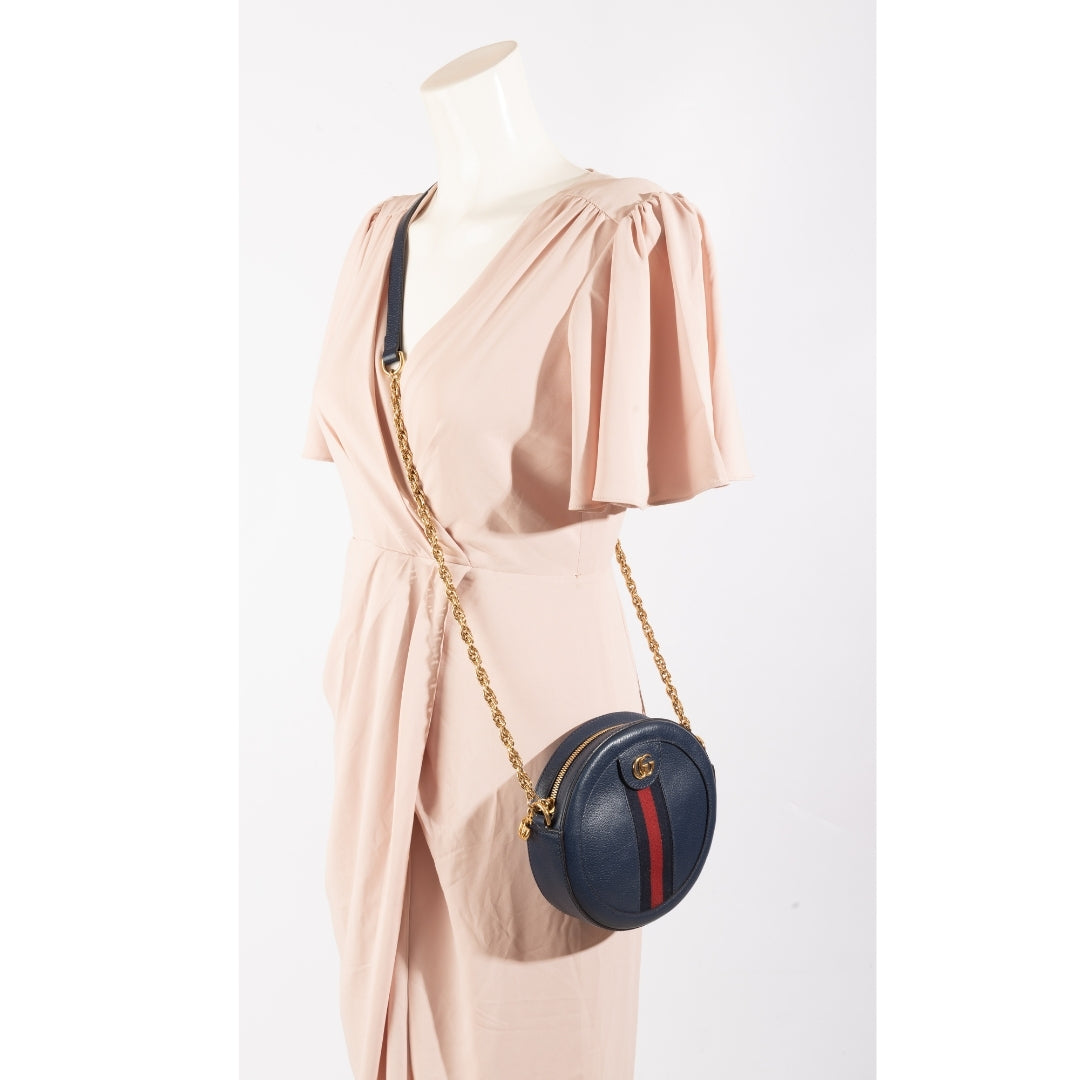 Gucci Mini Leather Ophidia Round crossbody bag