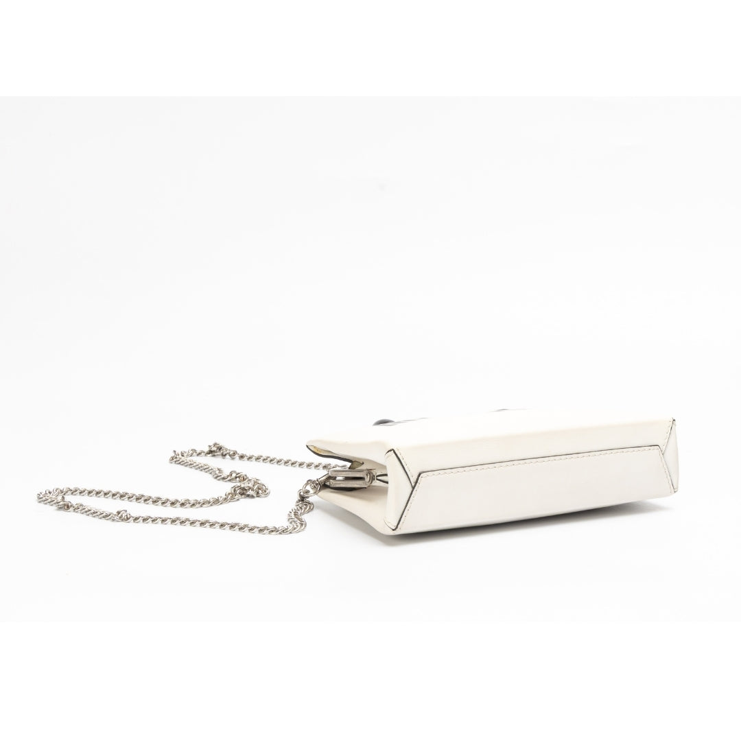 Moschino White Leather Shoulder Bag