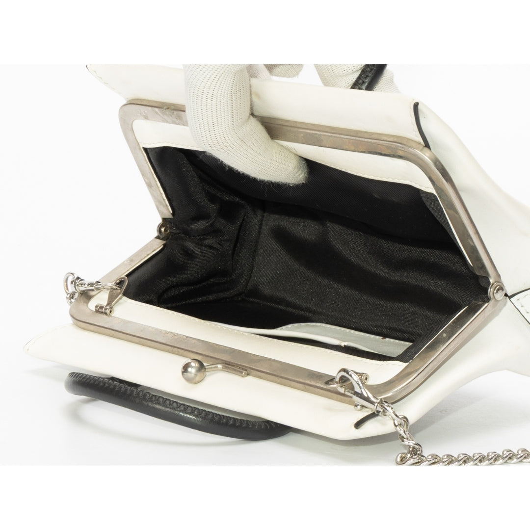 Moschino White Leather Shoulder Bag