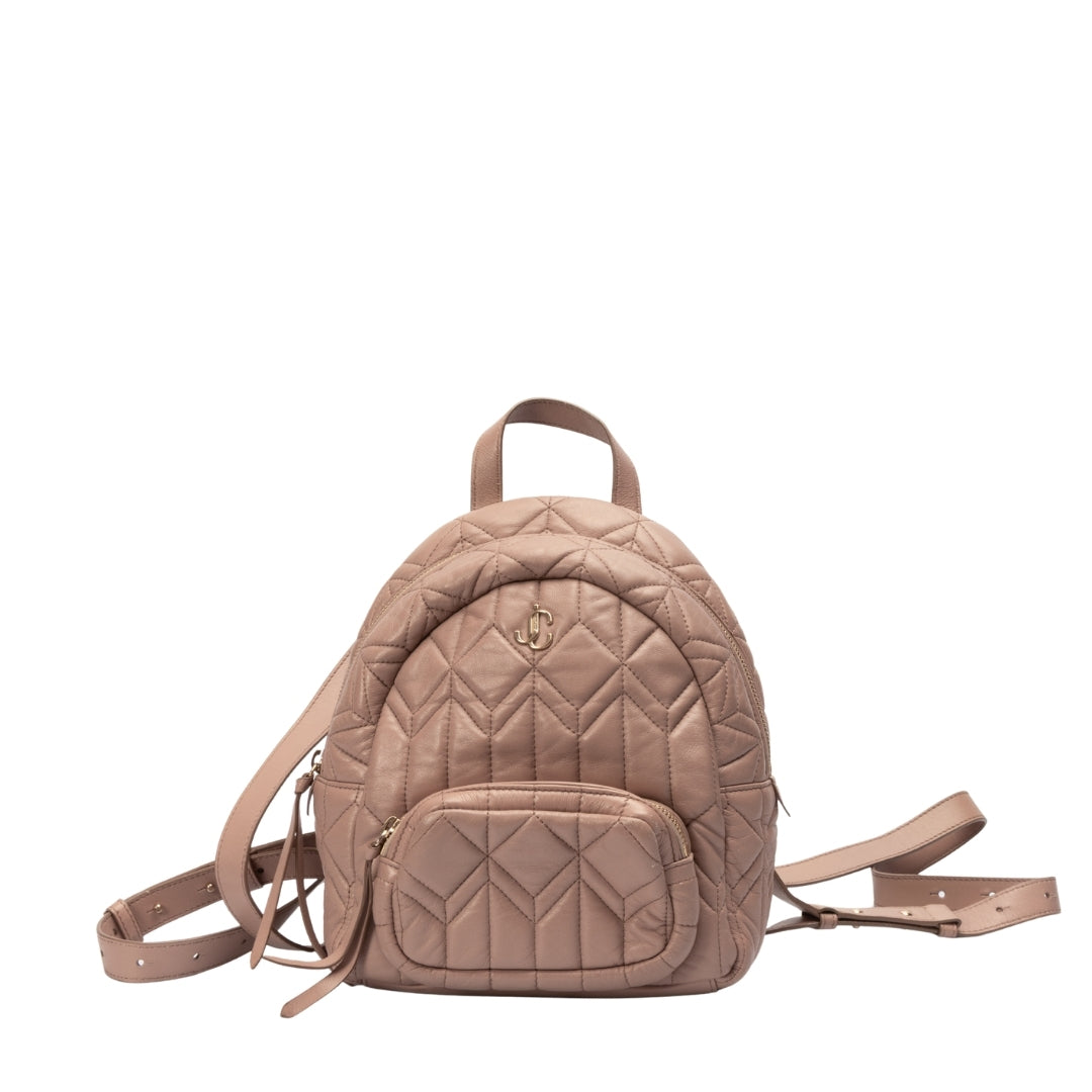 Jimmy Choo Nude Pink Quilted Backpack
