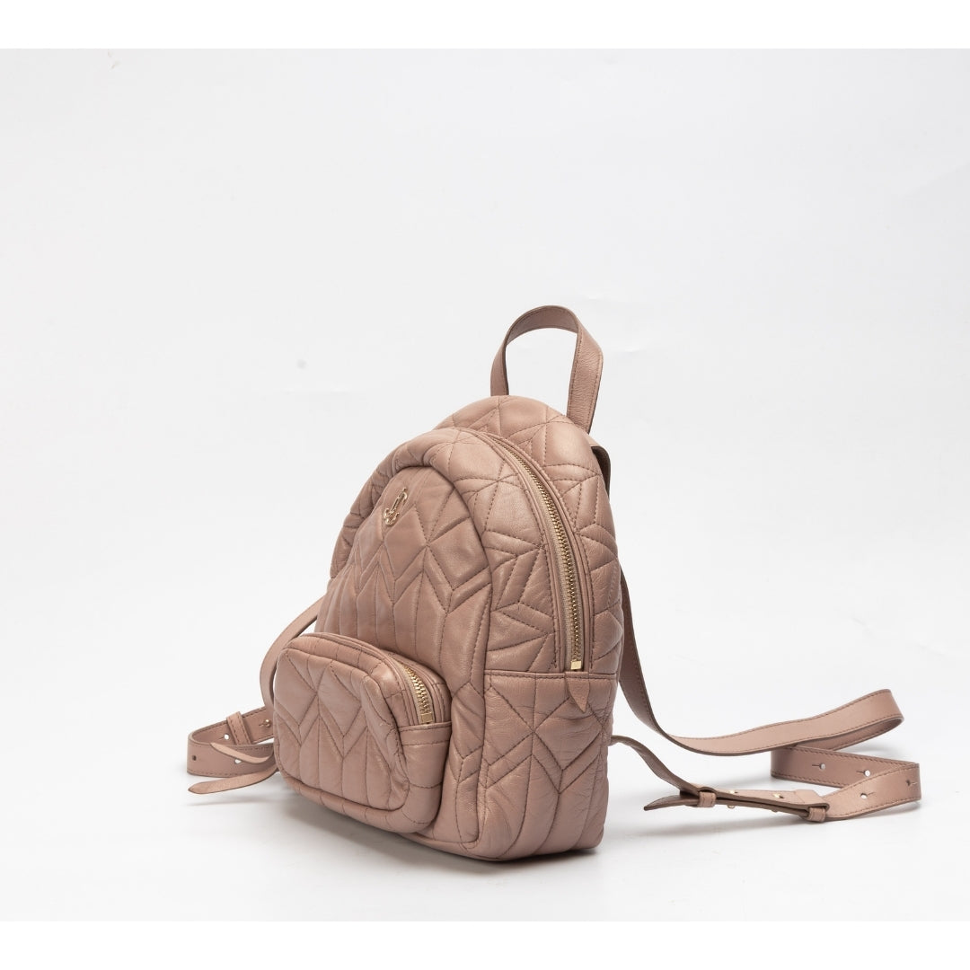 Jimmy Choo Nude Pink Quilted Backpack