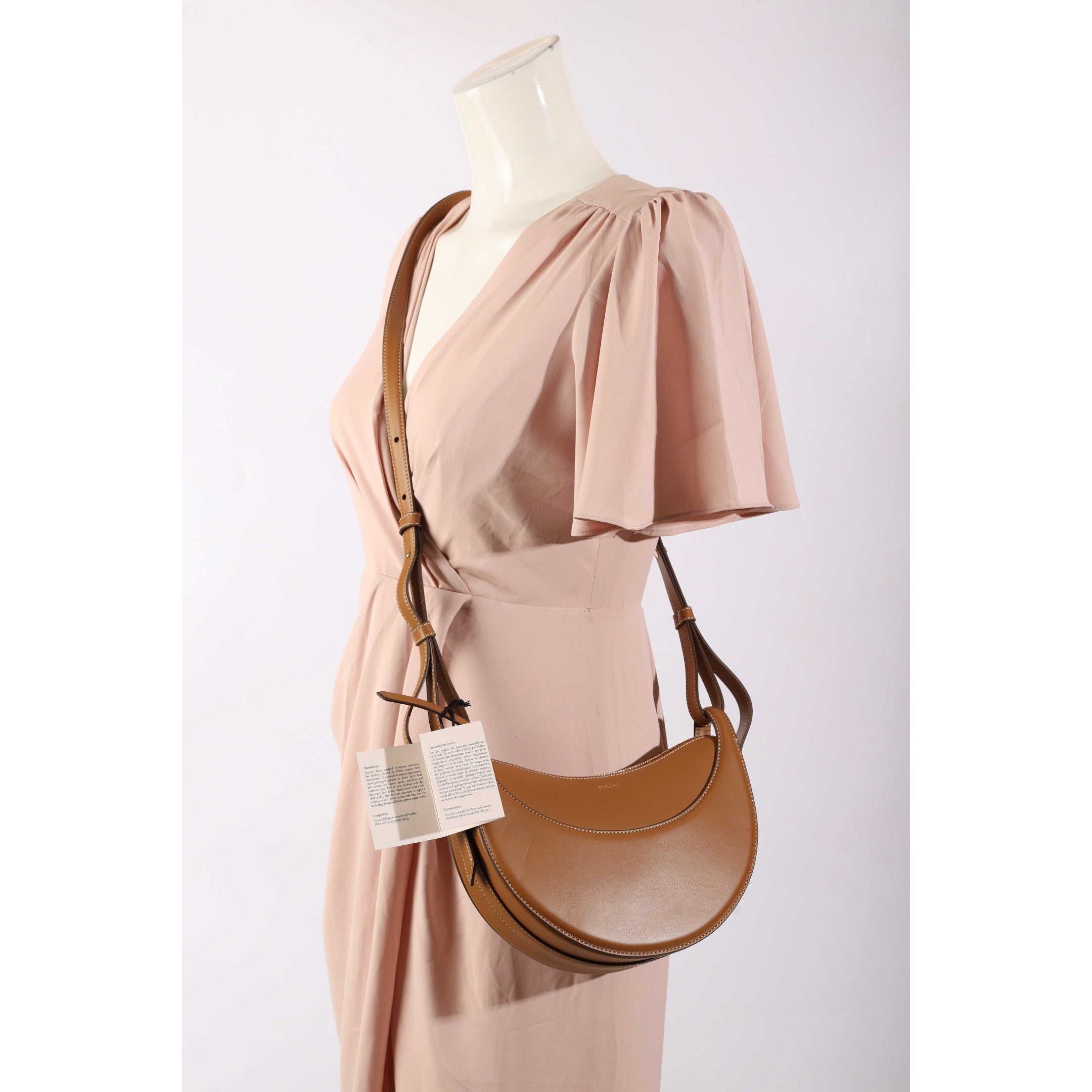 Polene Numero Dix Camel Crossbody Bag