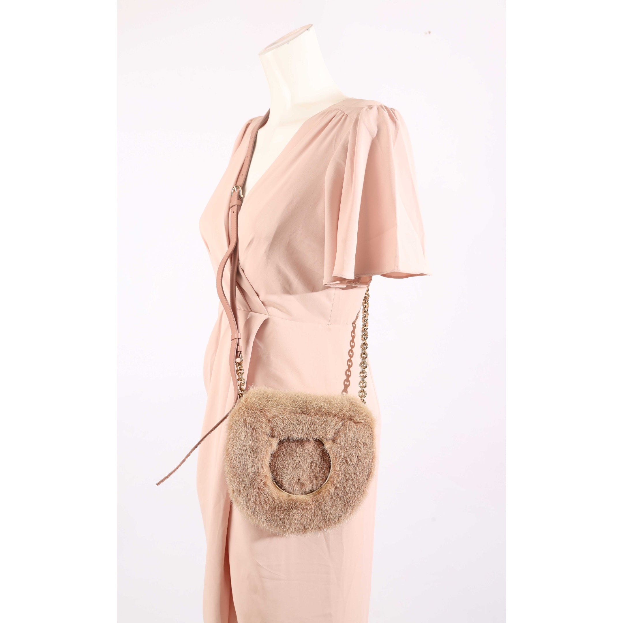 Salvatore Ferragamo Vela Mink Crossbody Bag
