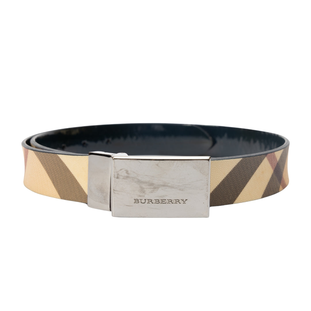 Burberry Beige Nova Logo Plaque Belt