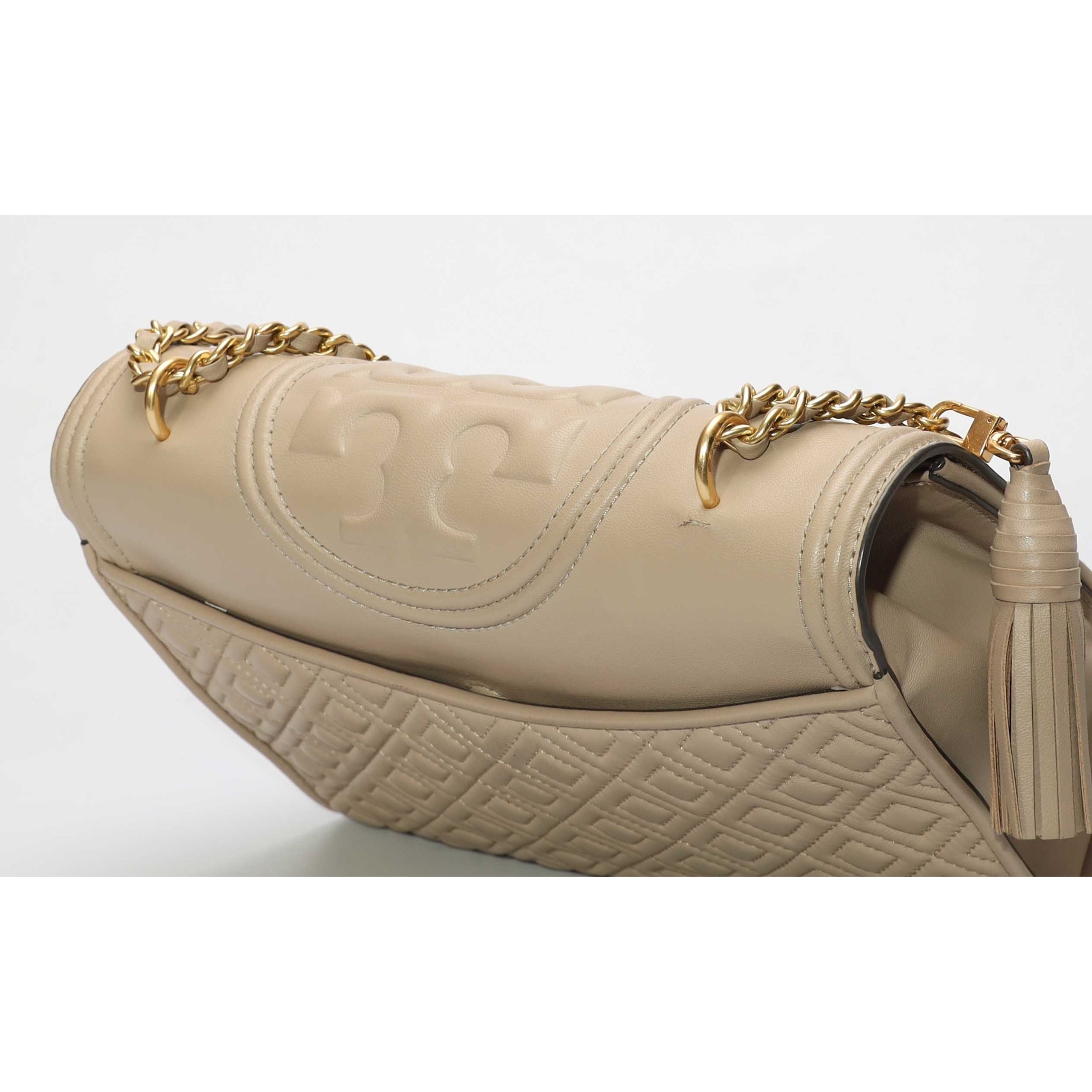 Tory Burch Beige Fleming Shoulder Bag