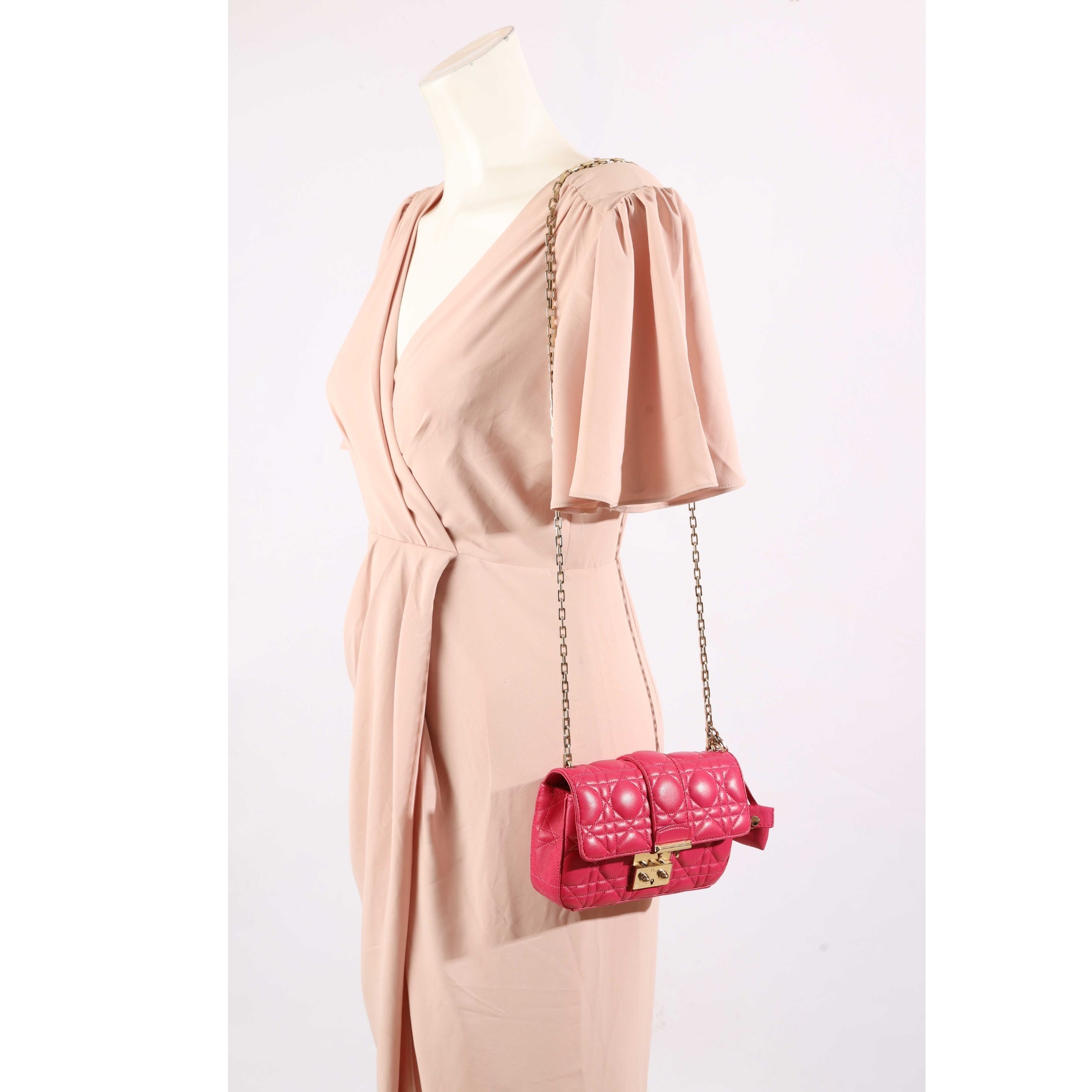 Dior Pink Cannage Miss Dior Flap Crossbody Bag