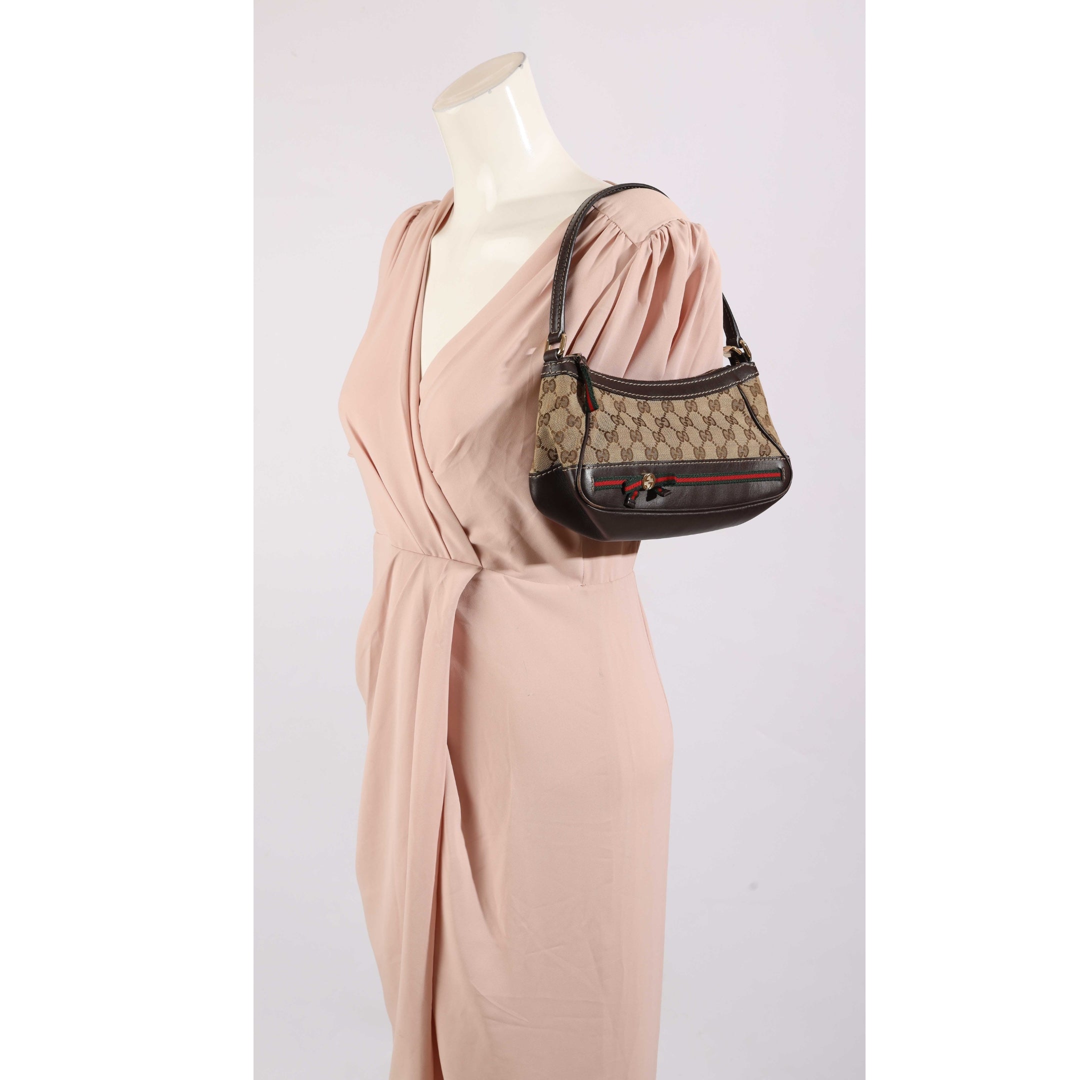 Gucci Beige GG Small Mayfair Bow Shoulder Bag