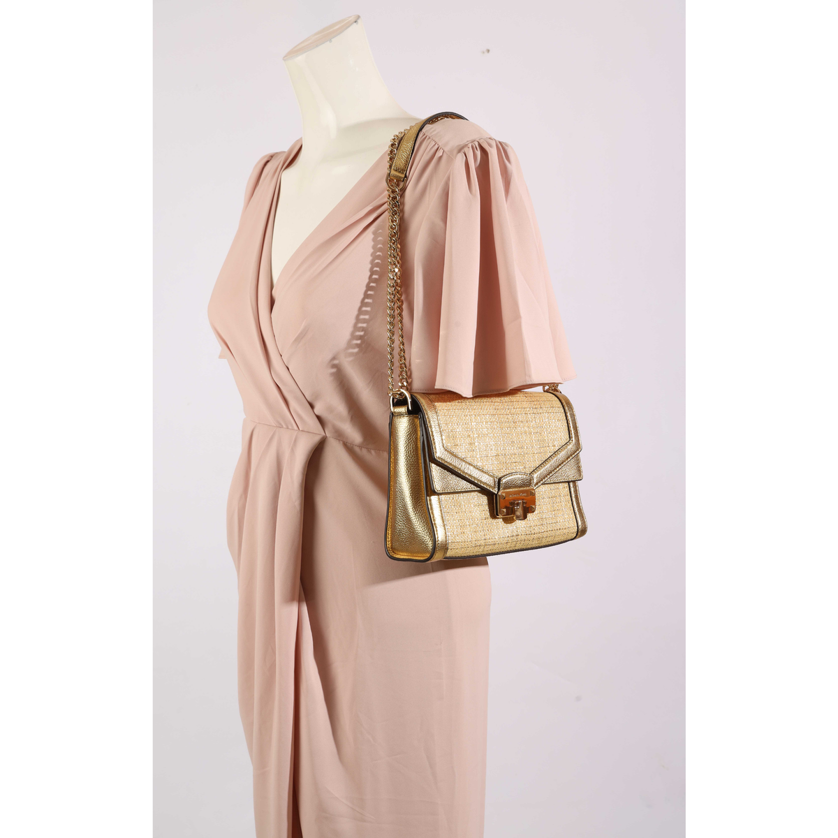 Michael Kors Gold Kinsley Shoulder Bag