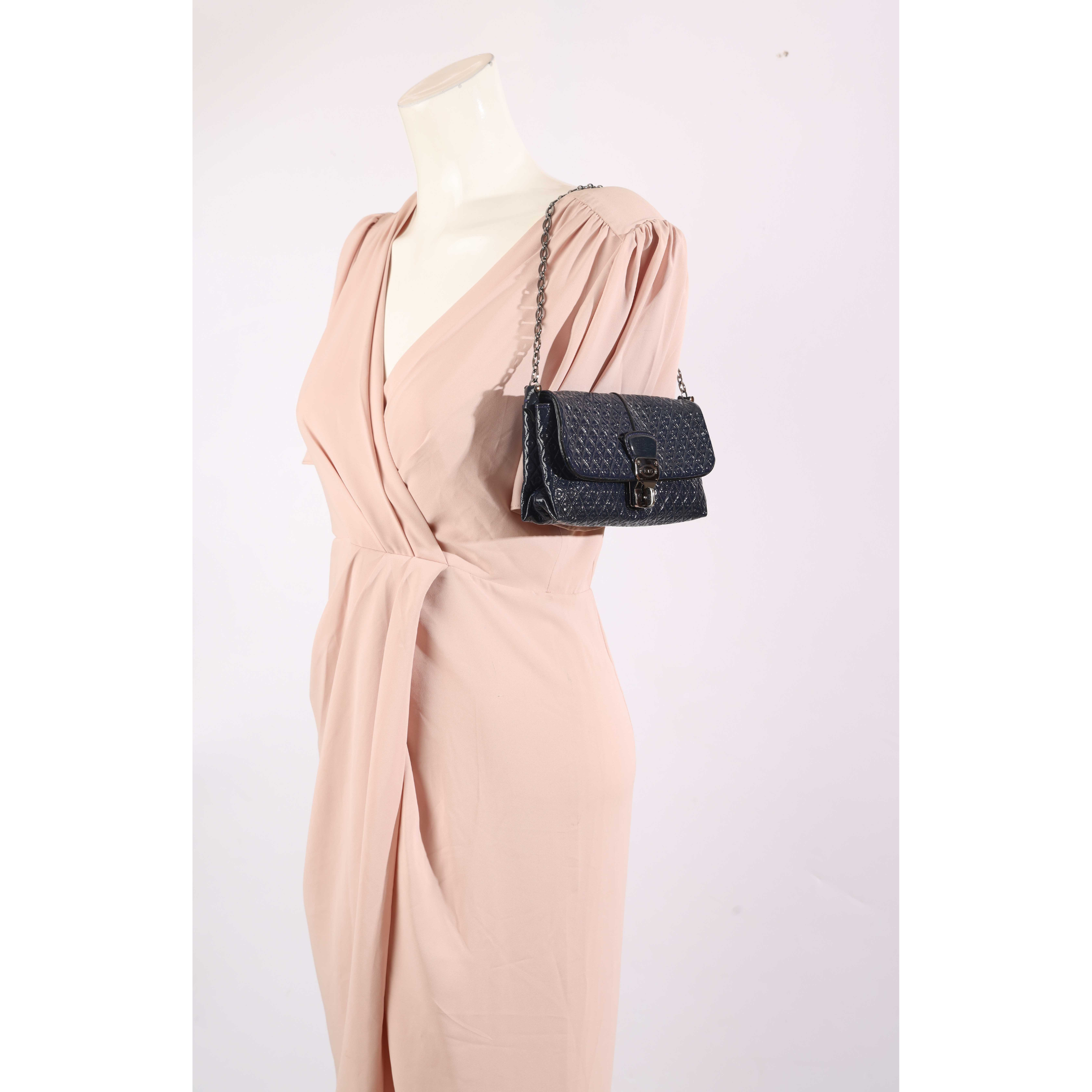 Tods Patent Signature Tracollina Mini Flap Shoulder Bag