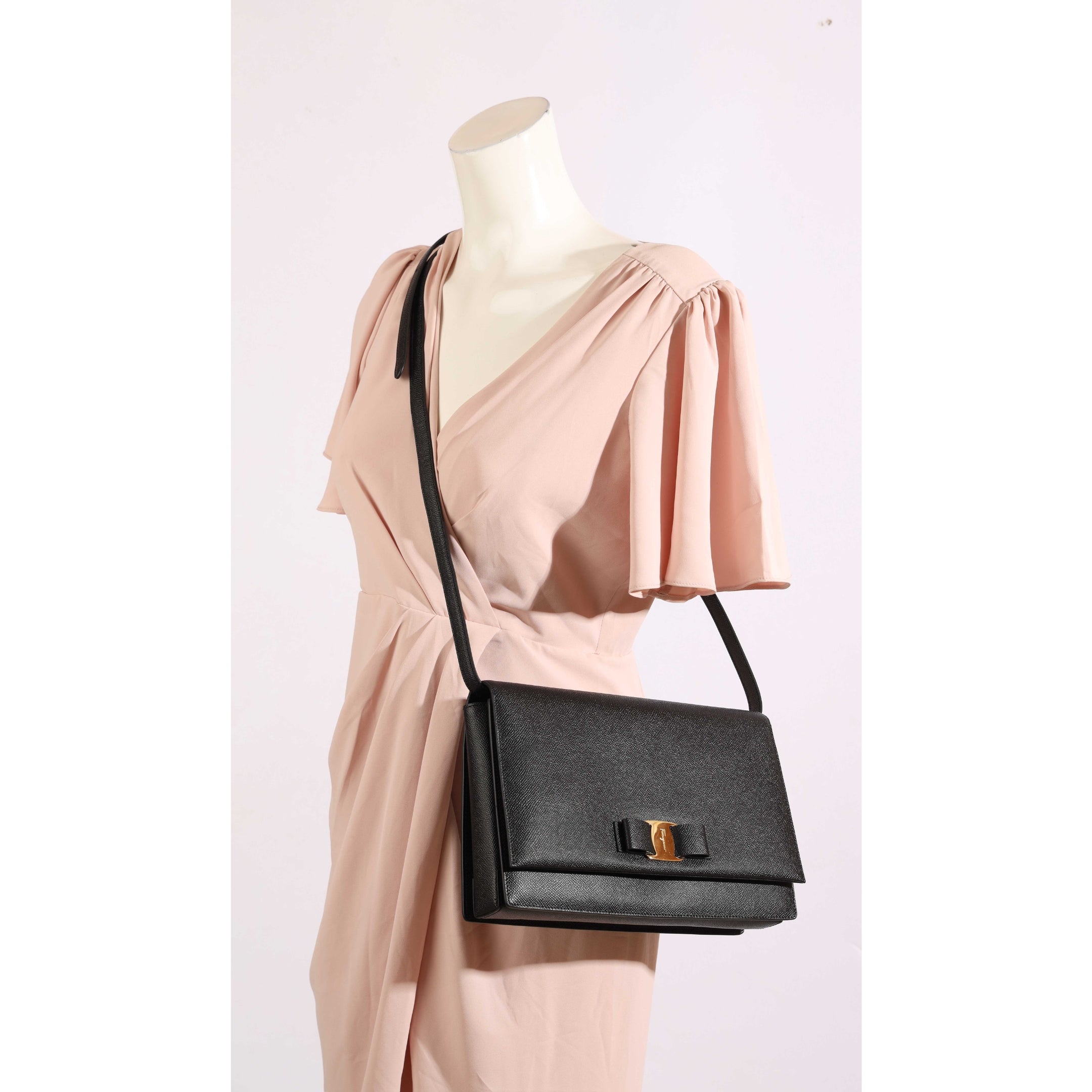Salvatore Ferragamo Vara Bow Black Cross Body Bag