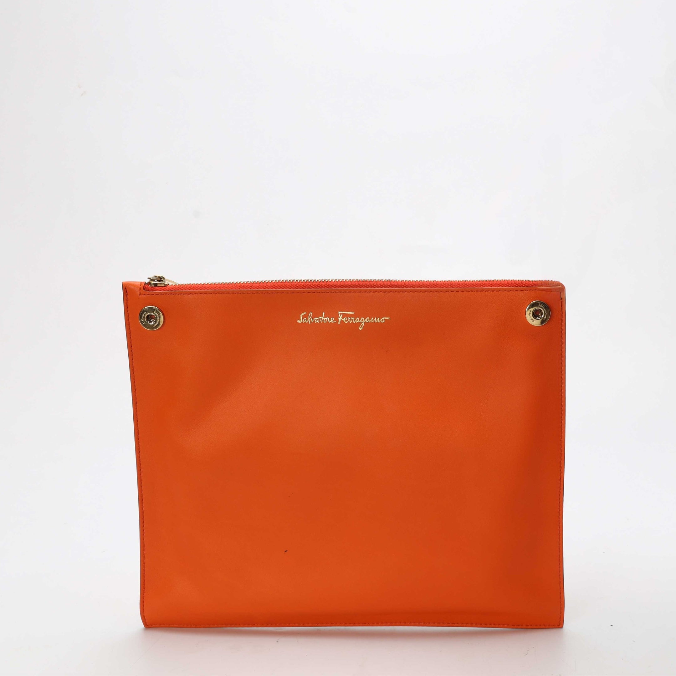 Salvatore Ferragamo Coral Red Gancini Lock Tote