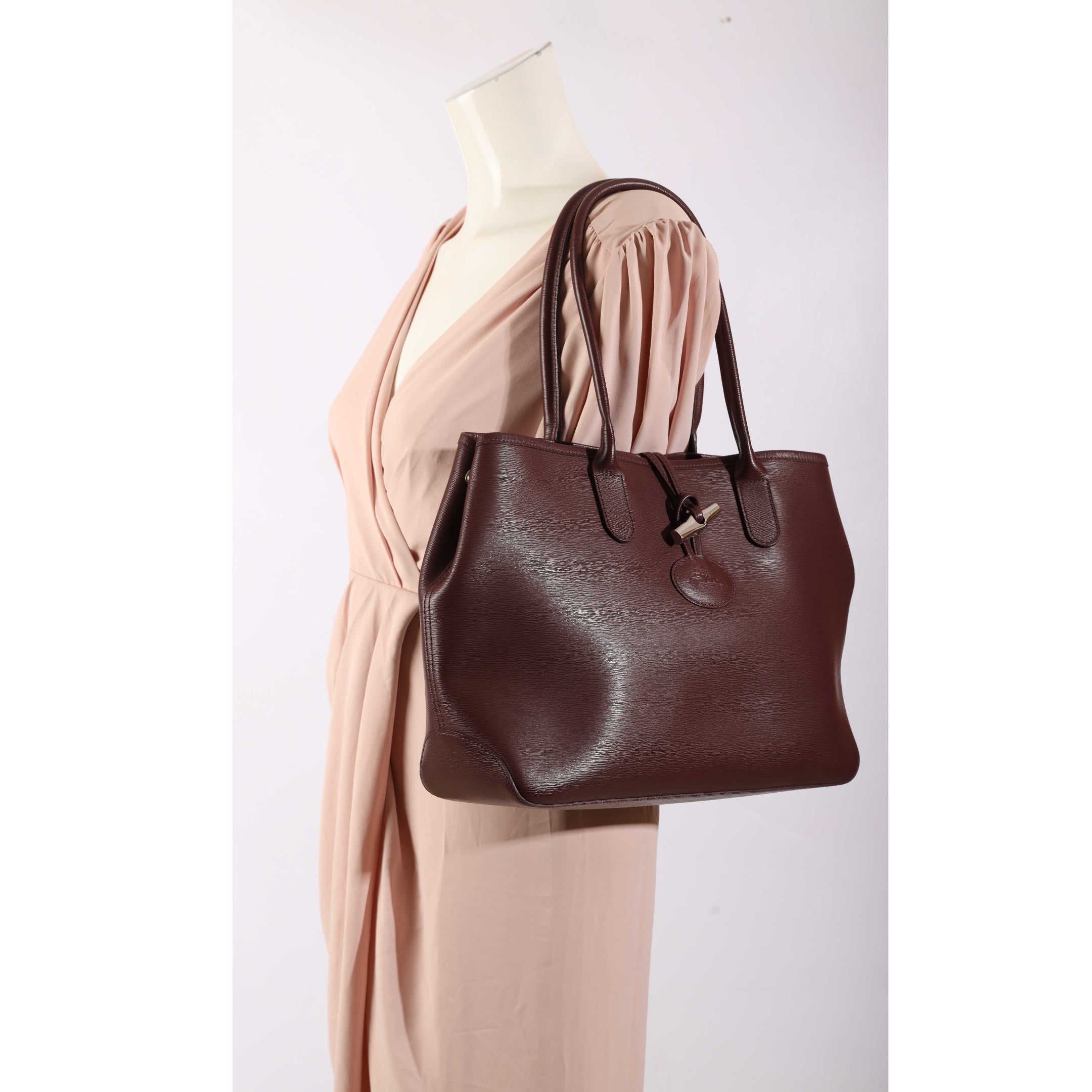 Longchamp Le Roseau Burgundy Tote