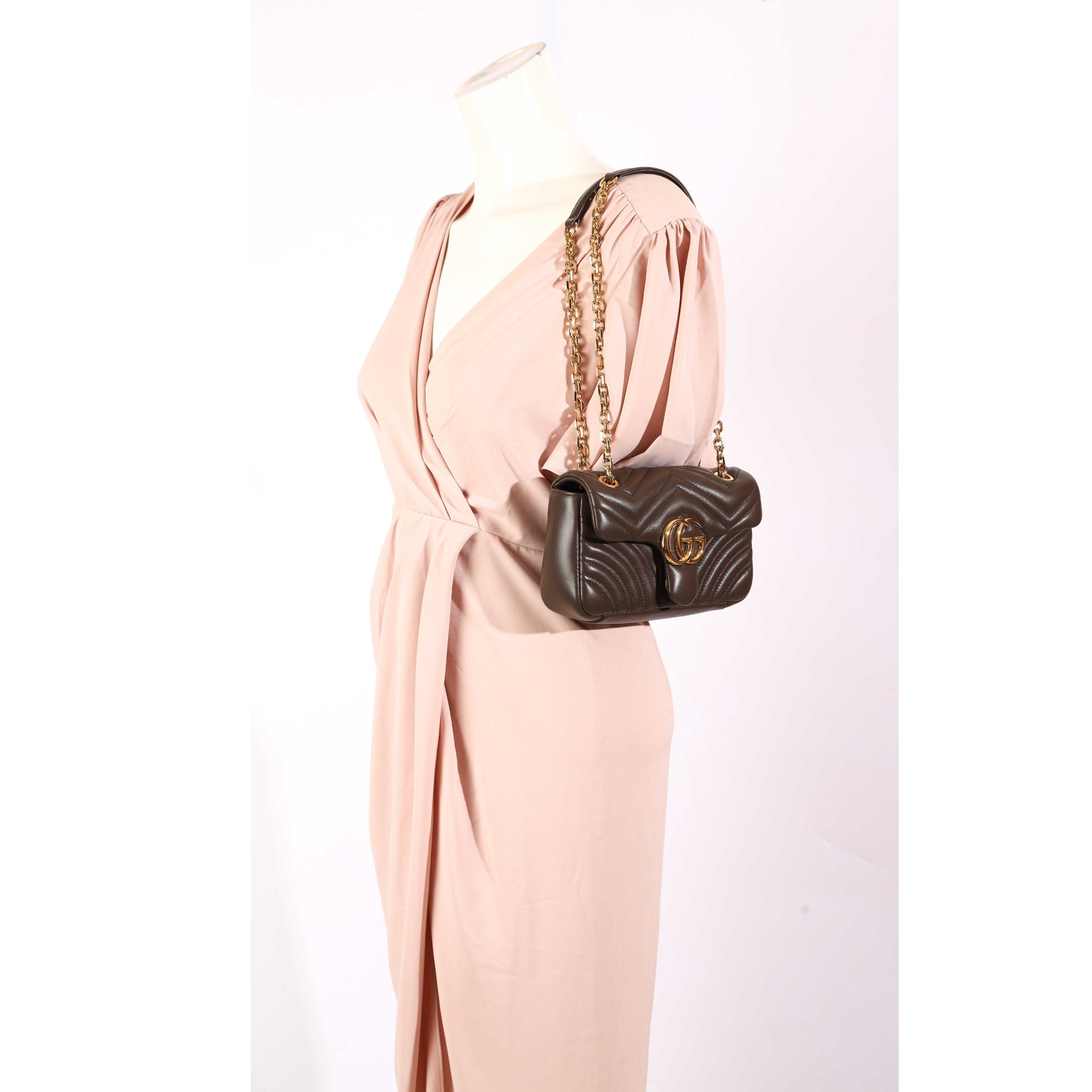 Gucci GG Marmont Taupe Small Shoulder Bag
