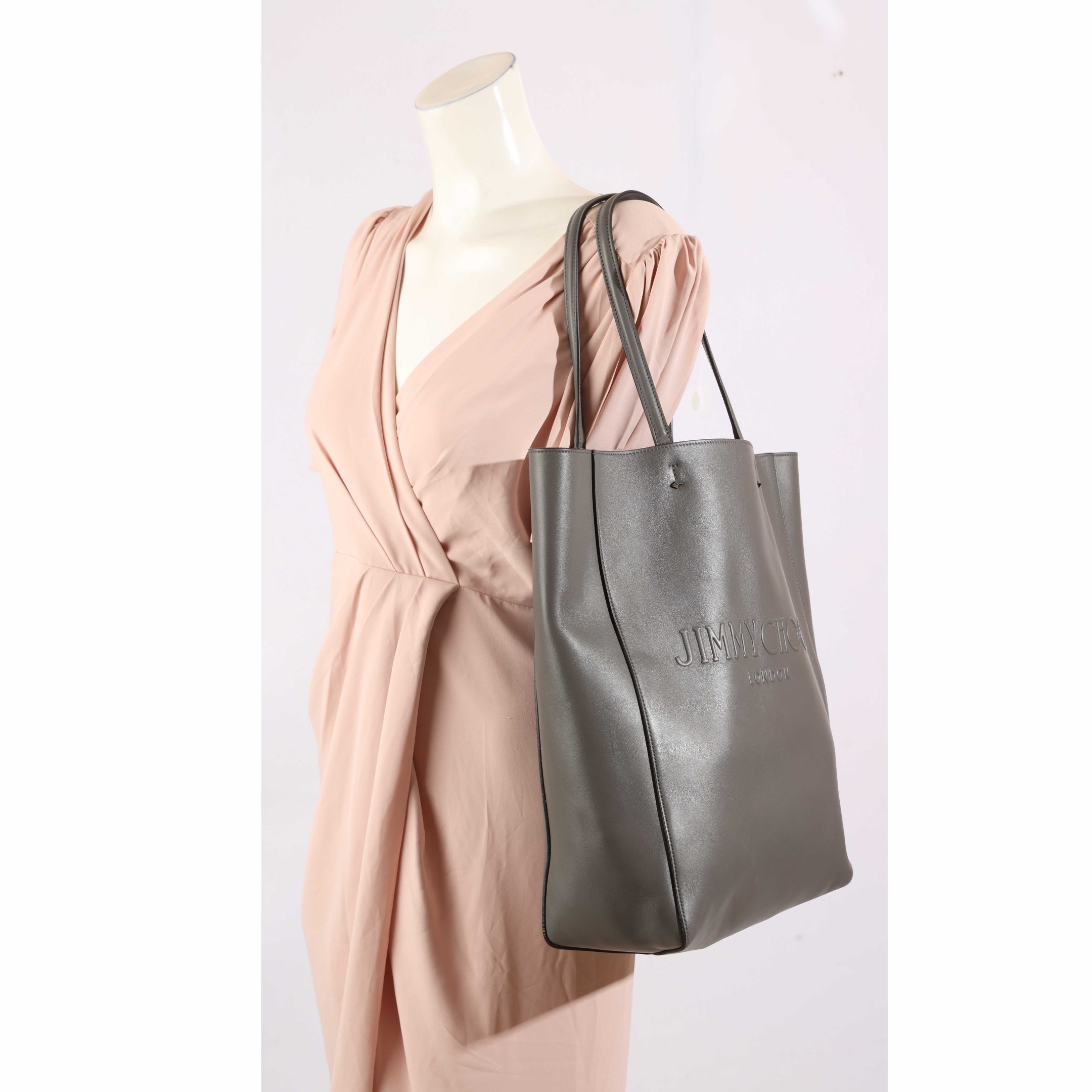 Jimmy Choo Grey Large Lenny Tote