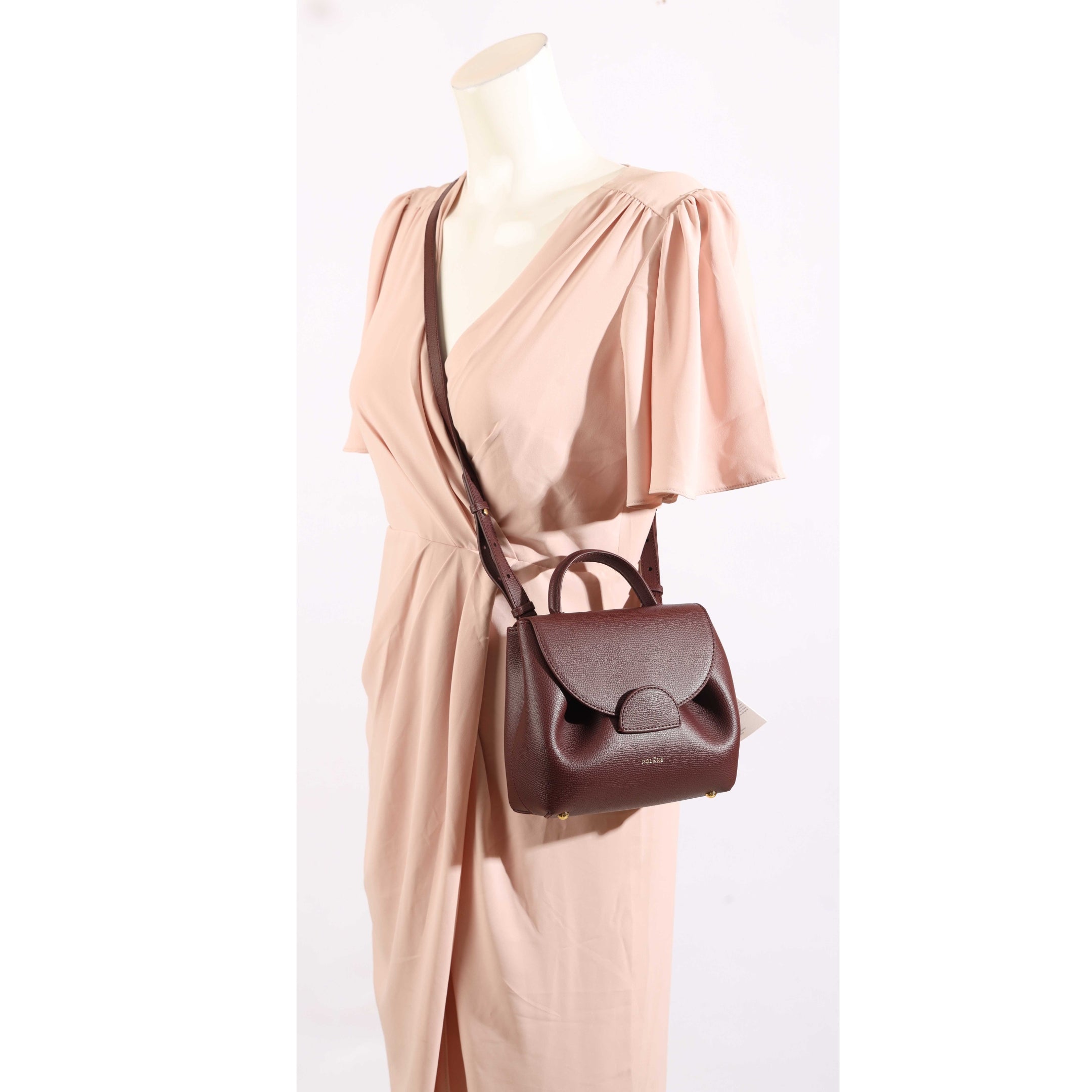 Polene Numéro Un Nano Burgundy Crossbody Bag