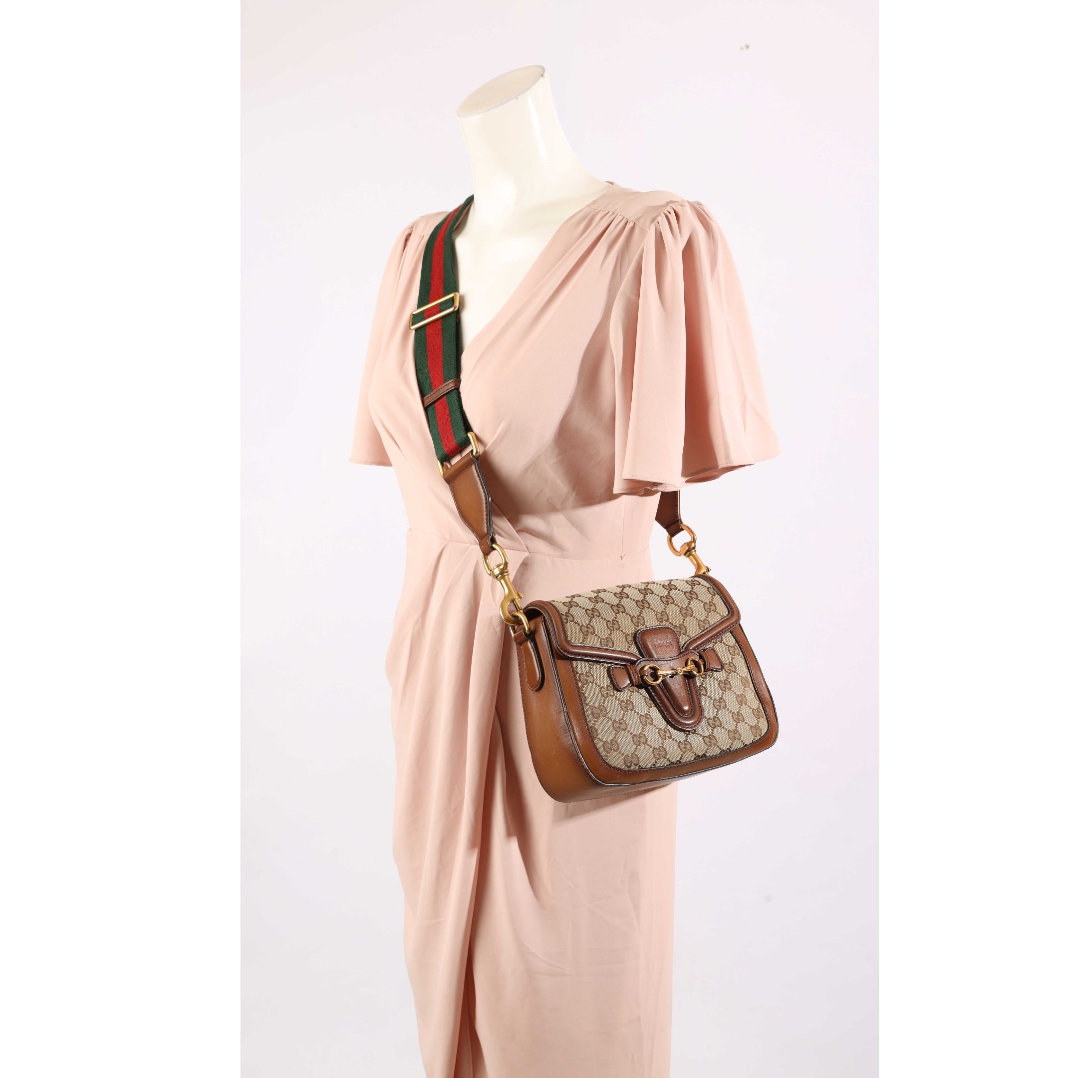 Gucci Brown GG Small Lady Web Shoulder Bag