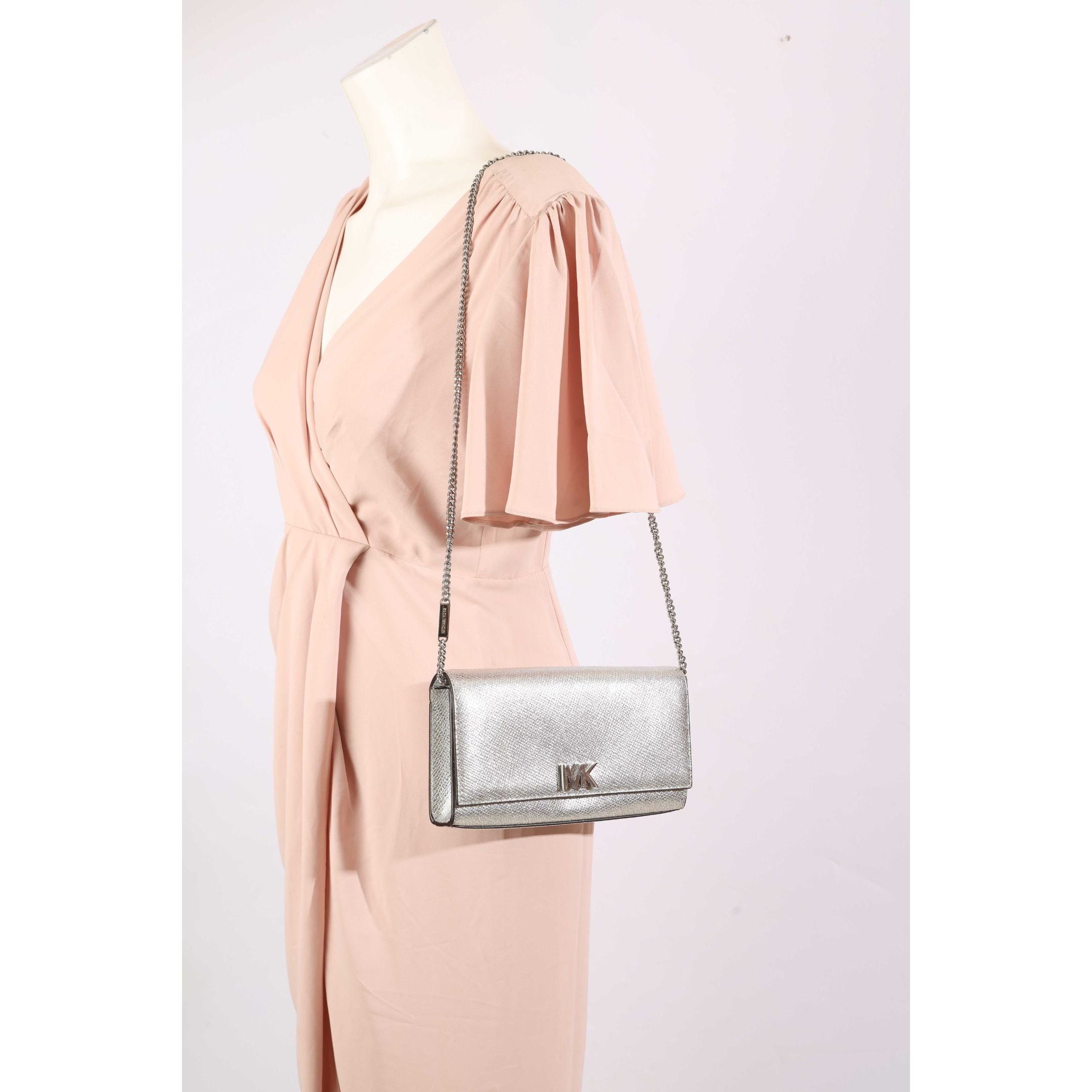 Michael Kors Mott Silver Crossbody Bag