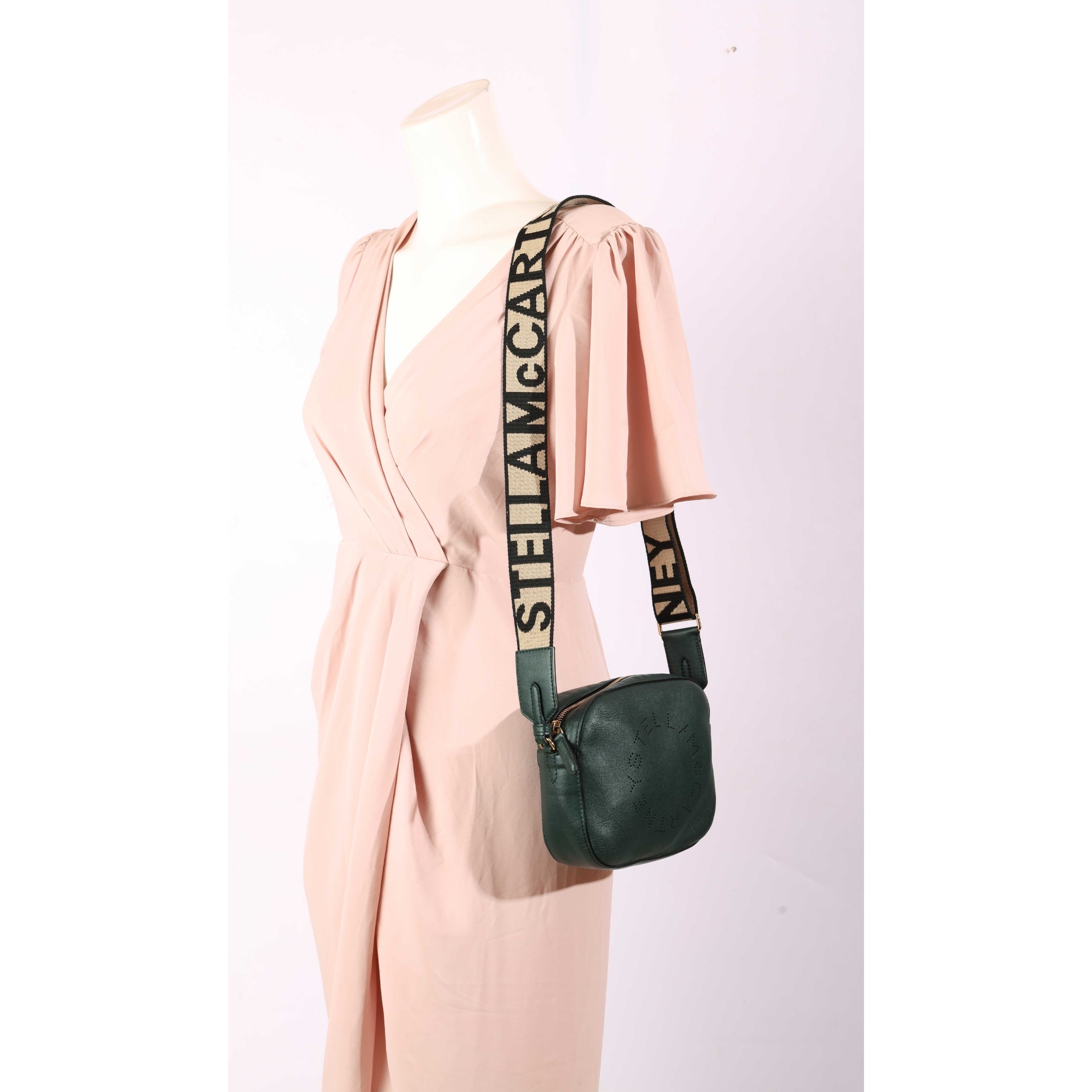 Stella Mccartney Green Grainy Small Camera Bag