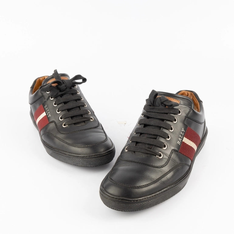 Bally Leather Striped Sneakers