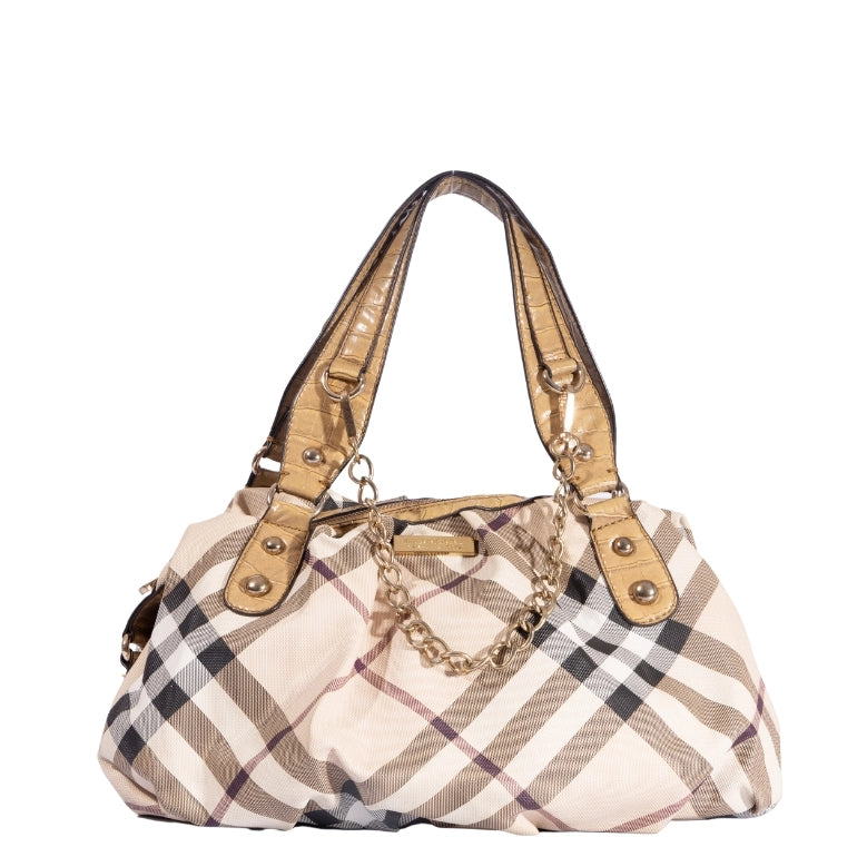 Burberry House Check Chain Link Shoulder Bag