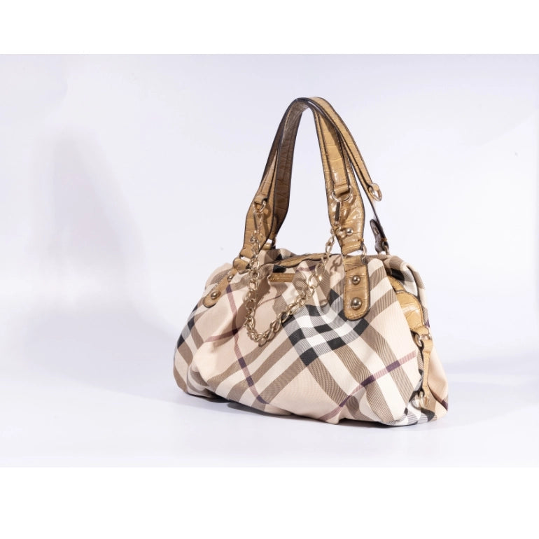 Burberry House Check Chain Link Shoulder Bag