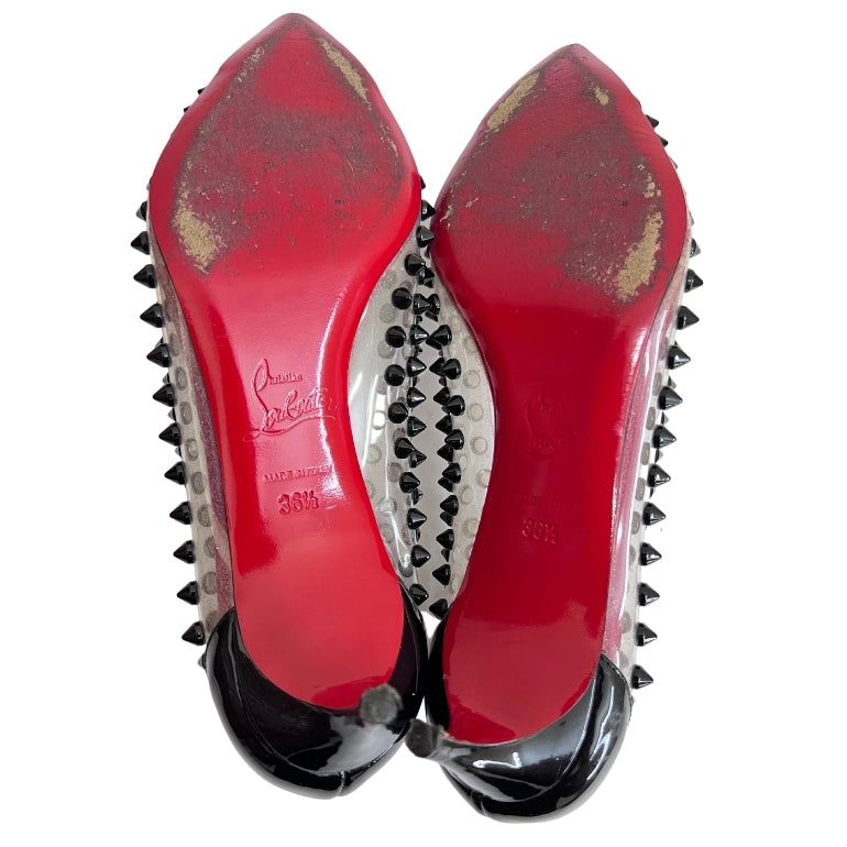 Christian Louboutin Patent Leather and PVC Spike Pumps