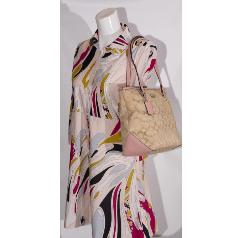 Coach zip tote signature on sale