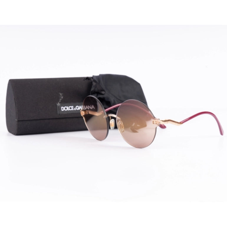 Dolce &amp; Gabbana Pink Gold Round Sunglasses