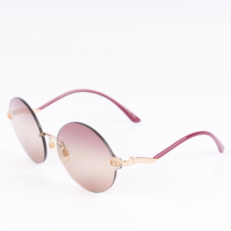 Dolce &amp; Gabbana Pink Gold Round Sunglasses