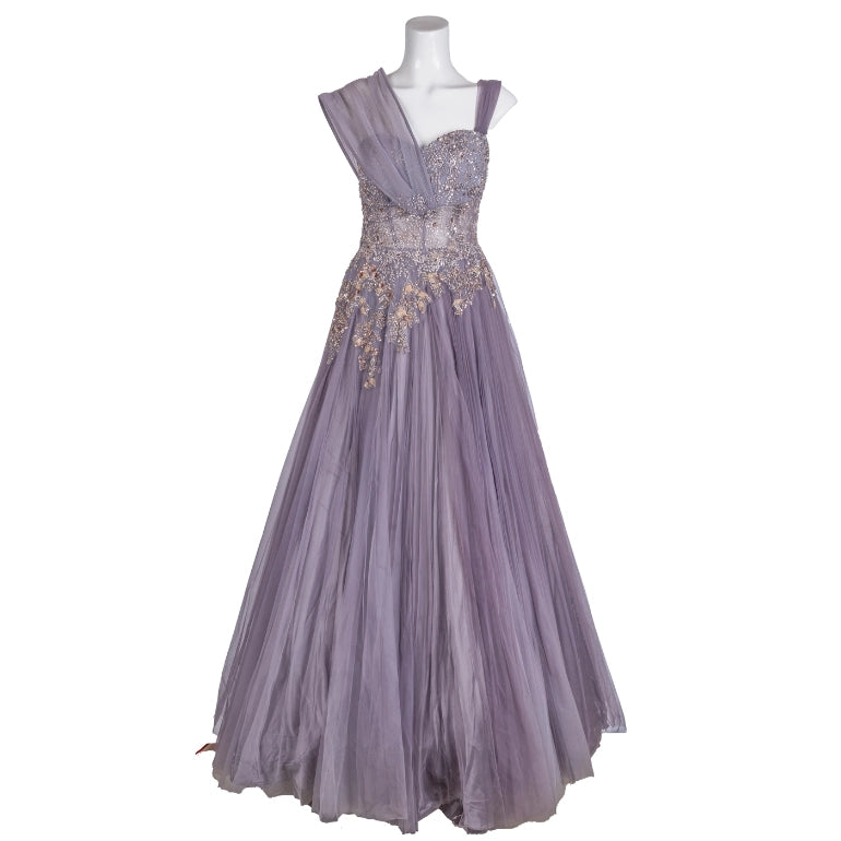 Dolly J Embroidered & Pleated Gown