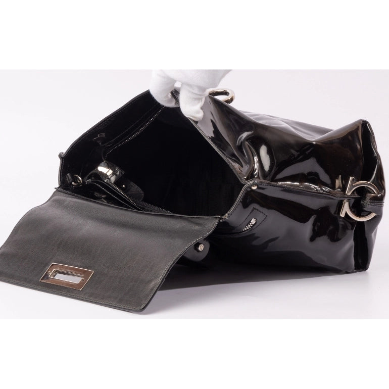 Ferragamo Sofia Patent Leather Top Handle Bag