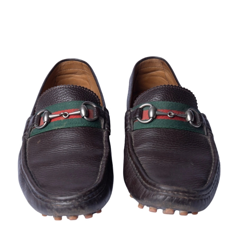Gucci Horsebit Web Detail Loafers