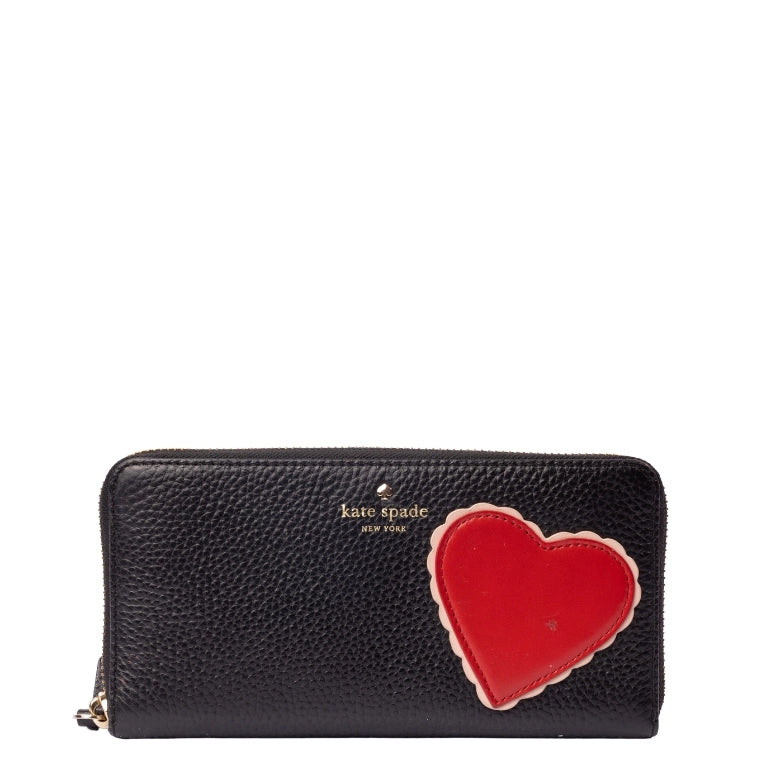 Kate Spade Yours Truly Heart Applique Lacey Wallet