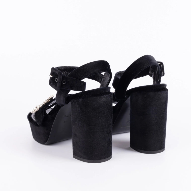 Louis Vuitton Velvet Madeleine Platform Sandals