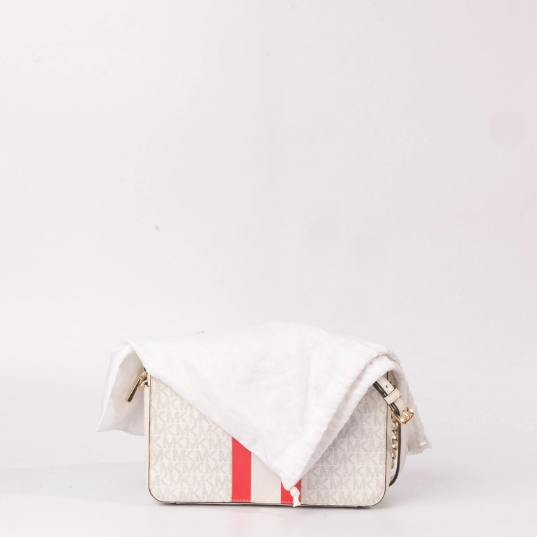 Michael Kors Jet Set Logo Stripe Camera Crossbody Bag