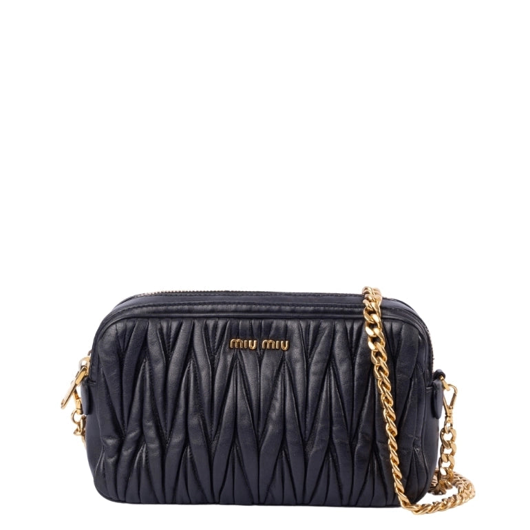 Miu Miu Matelasse Double Zip Pochette