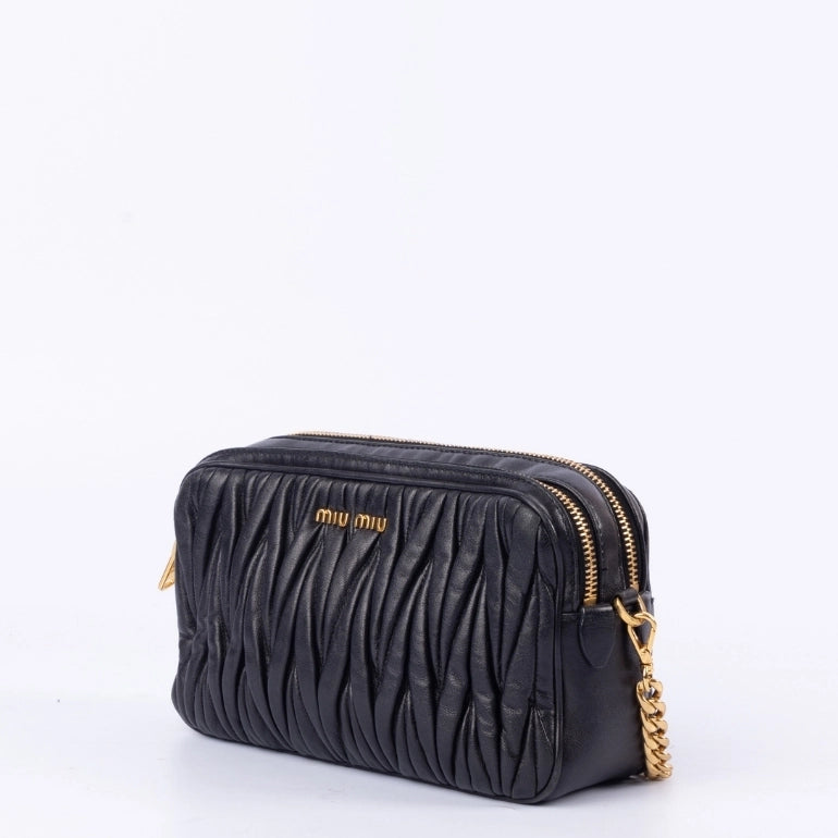 Miu Miu Matelasse Double Zip Pochette