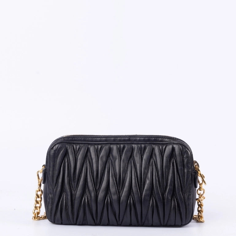 Miu Miu Matelasse Double Zip Pochette