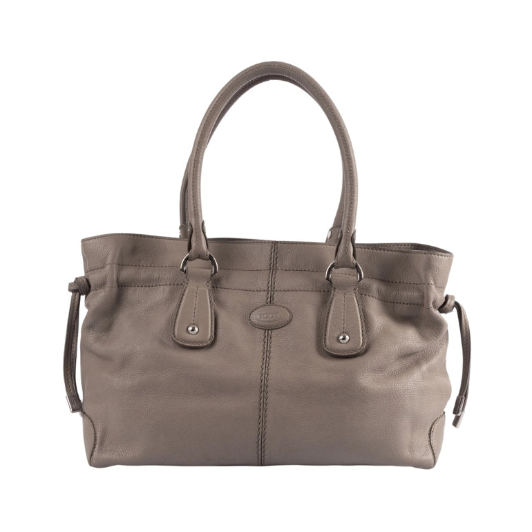 Tod's Grey Leather Restyling D Media Tote Bag