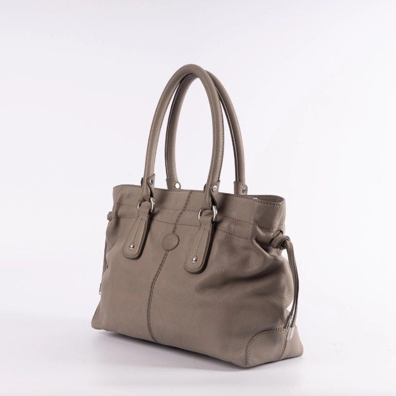 Tod's Grey Leather Restyling D Media Tote Bag