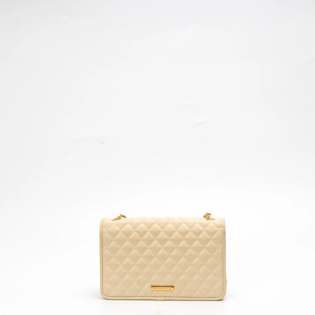 Charles & Keith Flip-lock Quilted Crossbody Bag