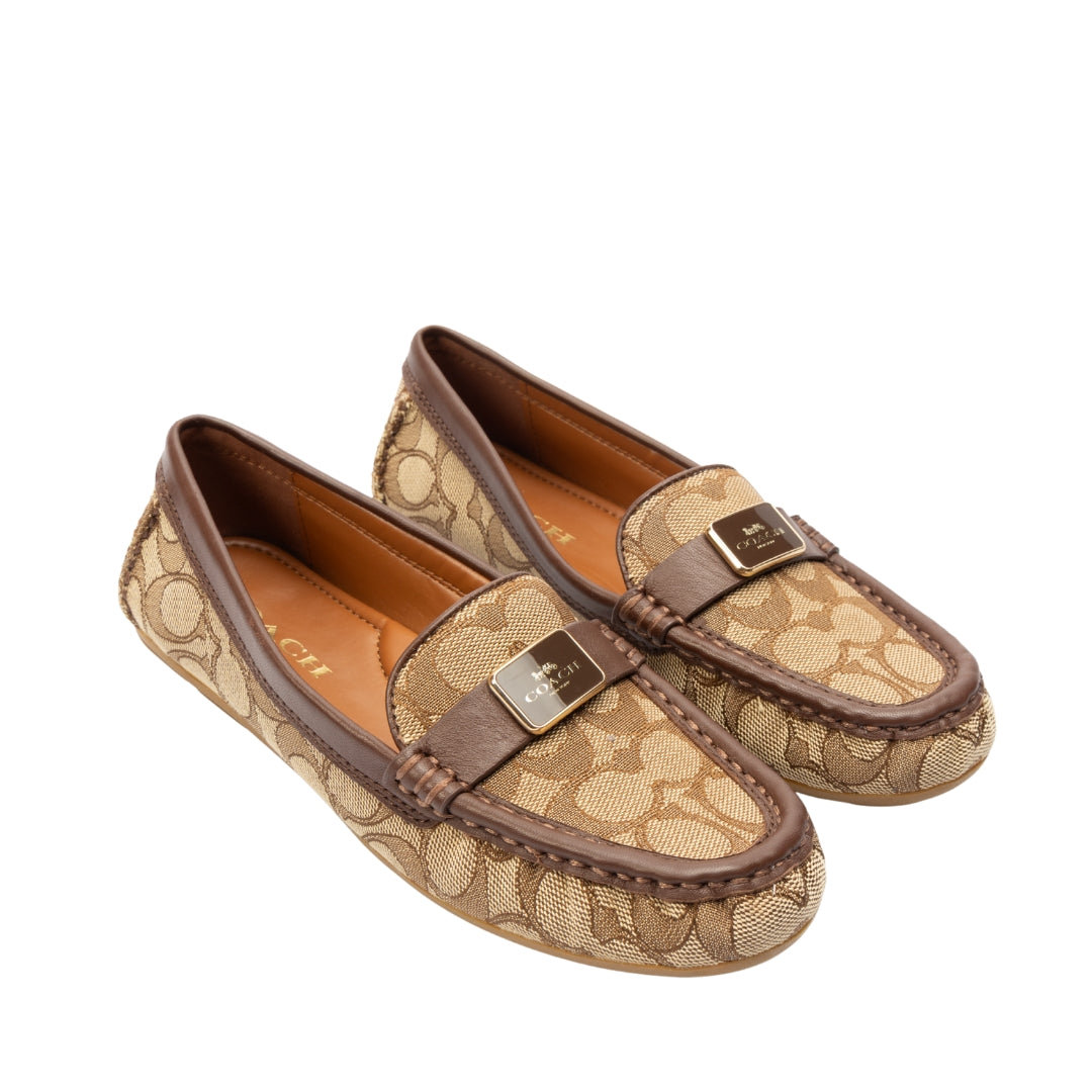 Coach Mona Driver In Signature Jacquard Loafers